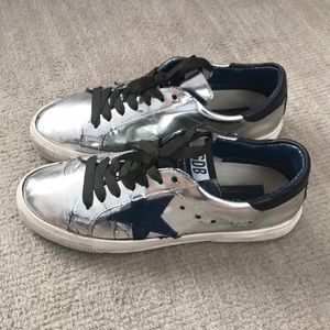Silver golden goose sneakers
